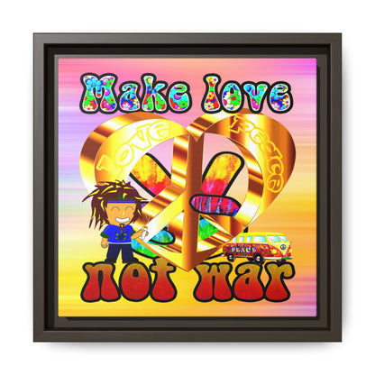love peace - framed canvas art (color blur)