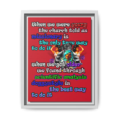 doggystyle - framed canvas art (dark red)