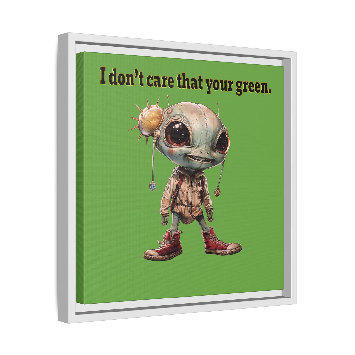 I don't care that your green - framed canvas art (green)