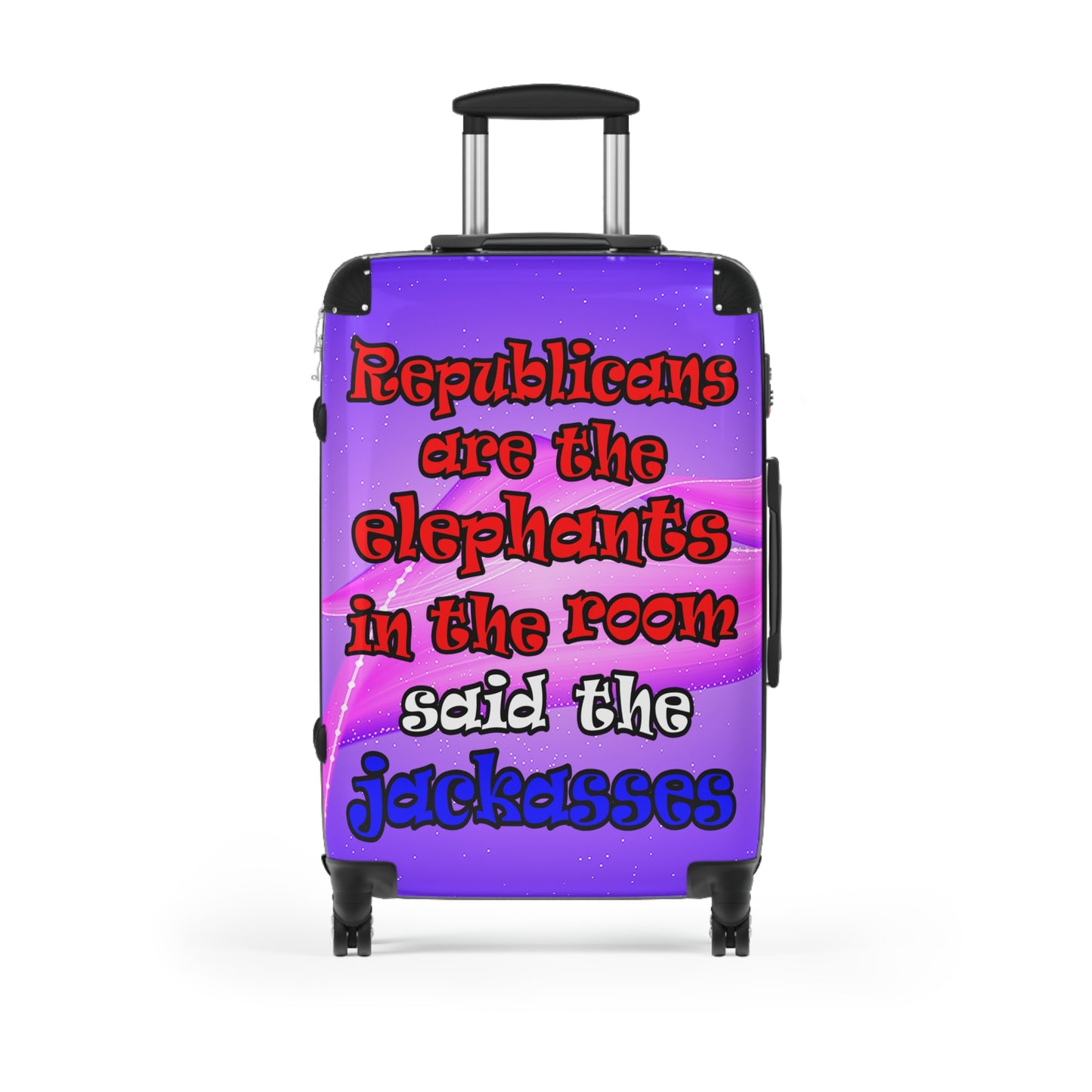 donkeys and elephants - Suitcase (purple-pink wave)