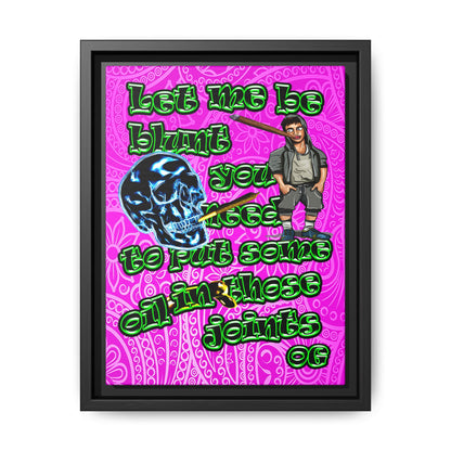 og - framed canvas art (pink swirl)