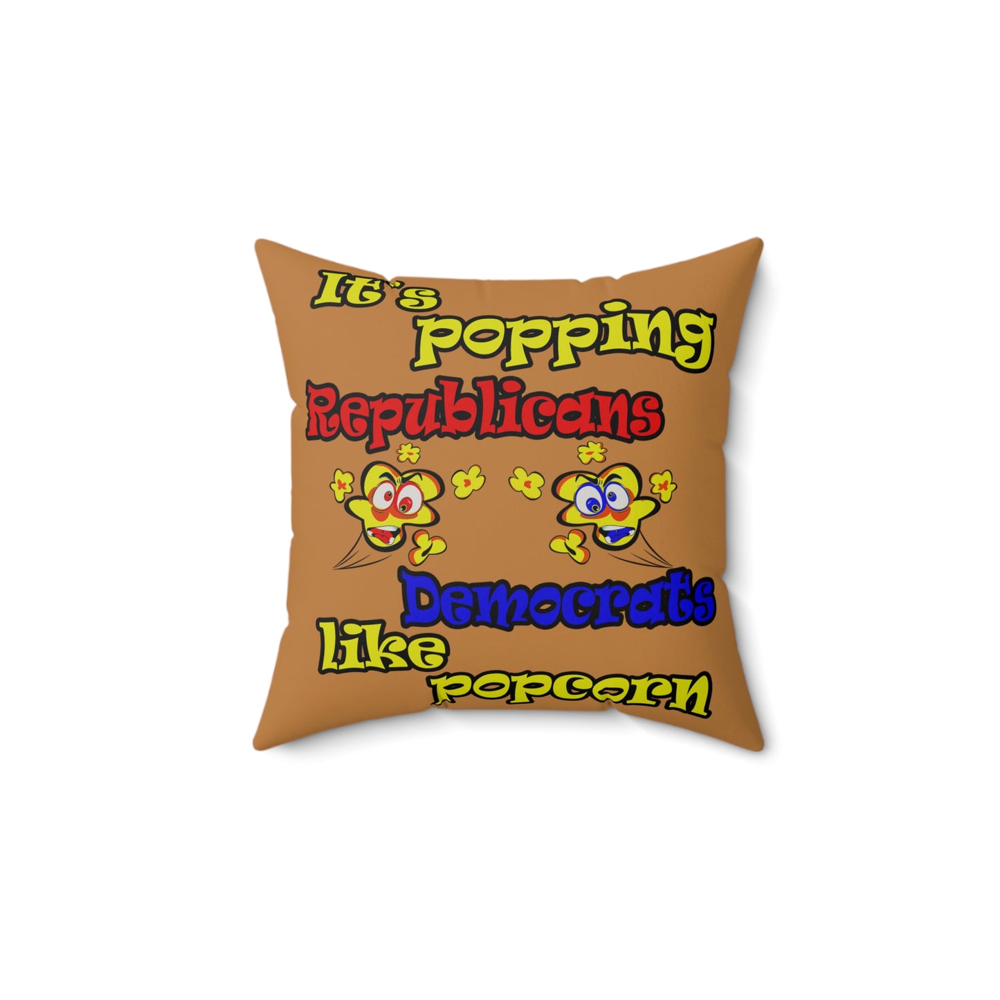 popping like popcorn - Faux Suede Square Pillow - (light brown)