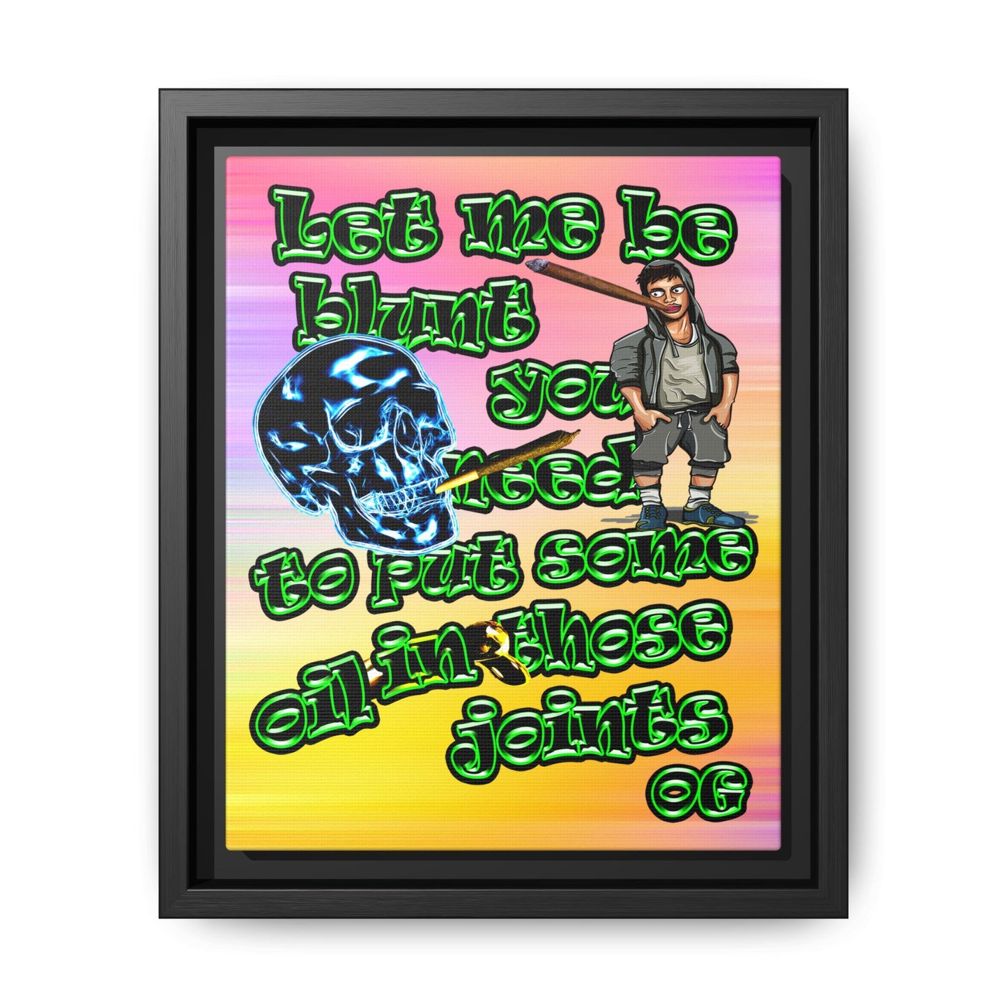 og - framed canvas art (color blur)