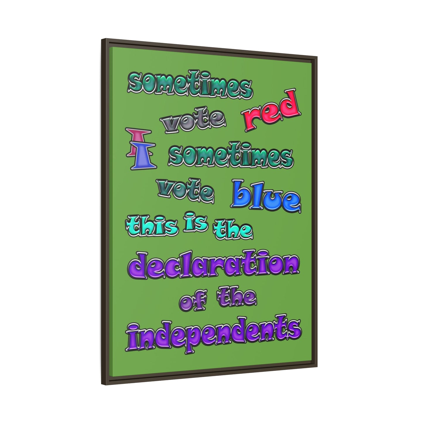 declaration of the independents - framed canvas art (green)