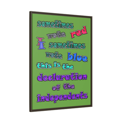 declaration of the independents - framed canvas art (green)