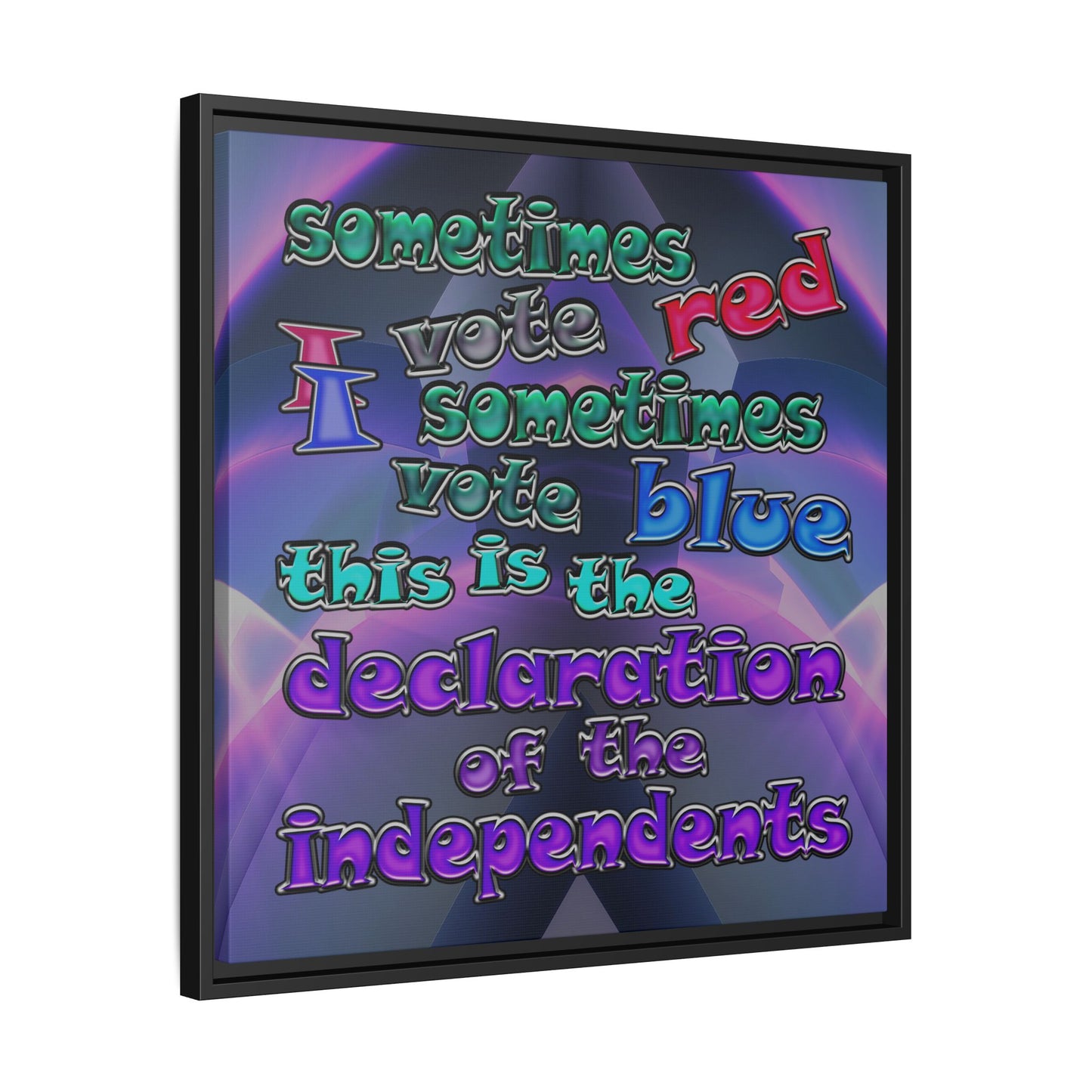 declaration of the independents - framed canvas art (grey-pink wave)