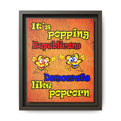popping like popcorn - framed canvas art (burnt orange)