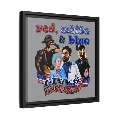 rw&b lives matter - framed canvas art (grey)