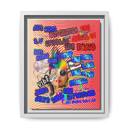 drop the beat - framed canvas art (yellow-orange wave)