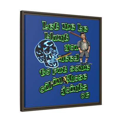 og - framed canvas art (dark blue)
