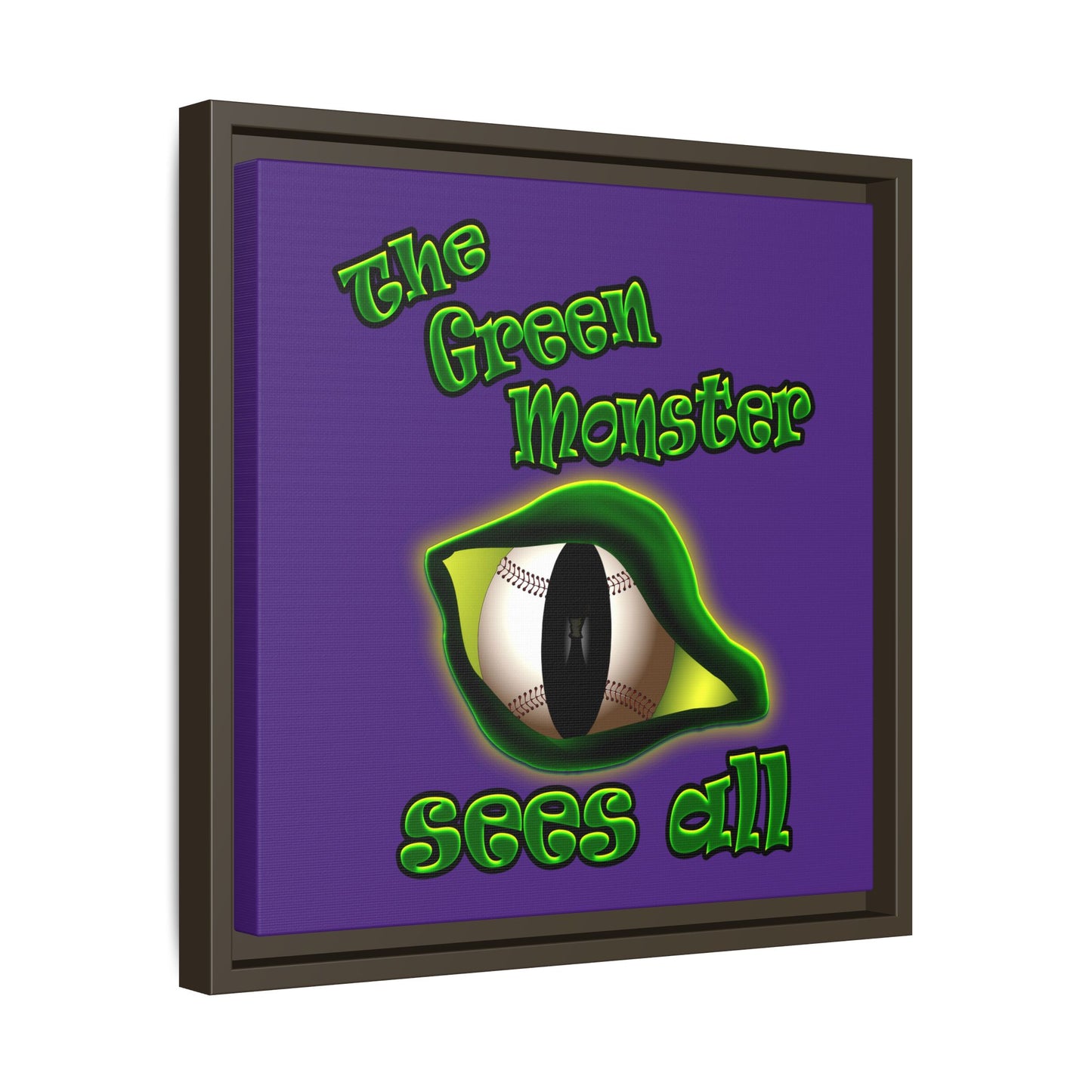 green monster - framed canvas art (purple)