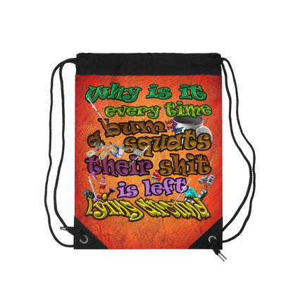 the bum's shit - Drawstring Bag (burnt orange)