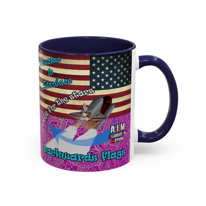 shoot for the stars - Accent Mug (pink swirl)