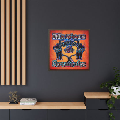 em cee squared - framed canvas art (burnt orange)
