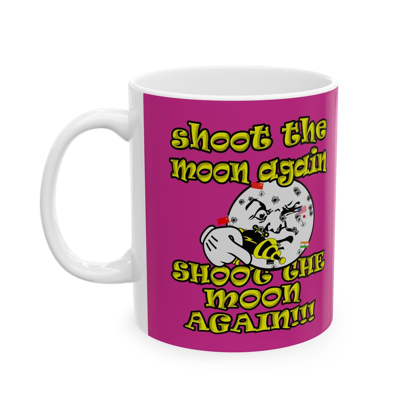 shoot the moon again - White Mug (pink)