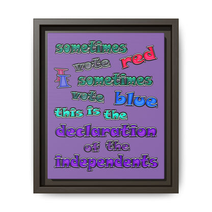 declaration of the independents - framed canvas art (light purple)