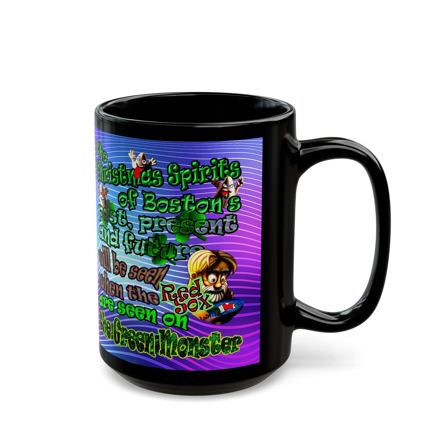 christmas spirits of boston - Black Mug (purple wave)