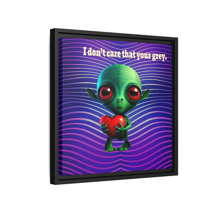 I don't care that your grey - framed canvas art (purple wave)