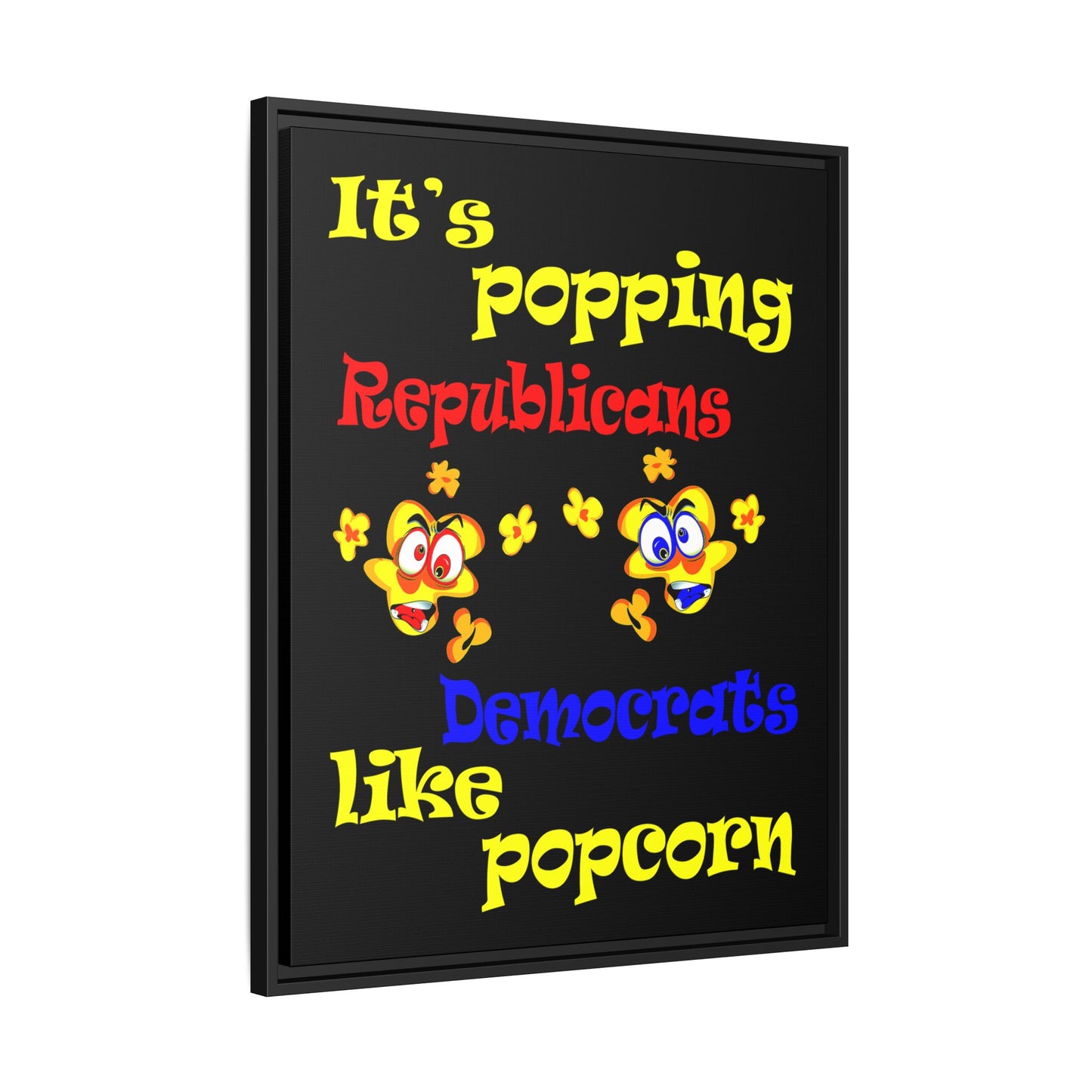 popping like popcorn - framed canvas art (black)