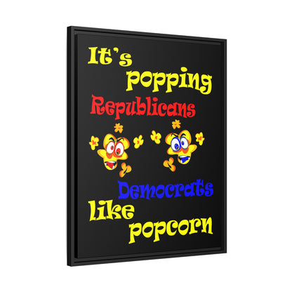 popping like popcorn - framed canvas art (black)