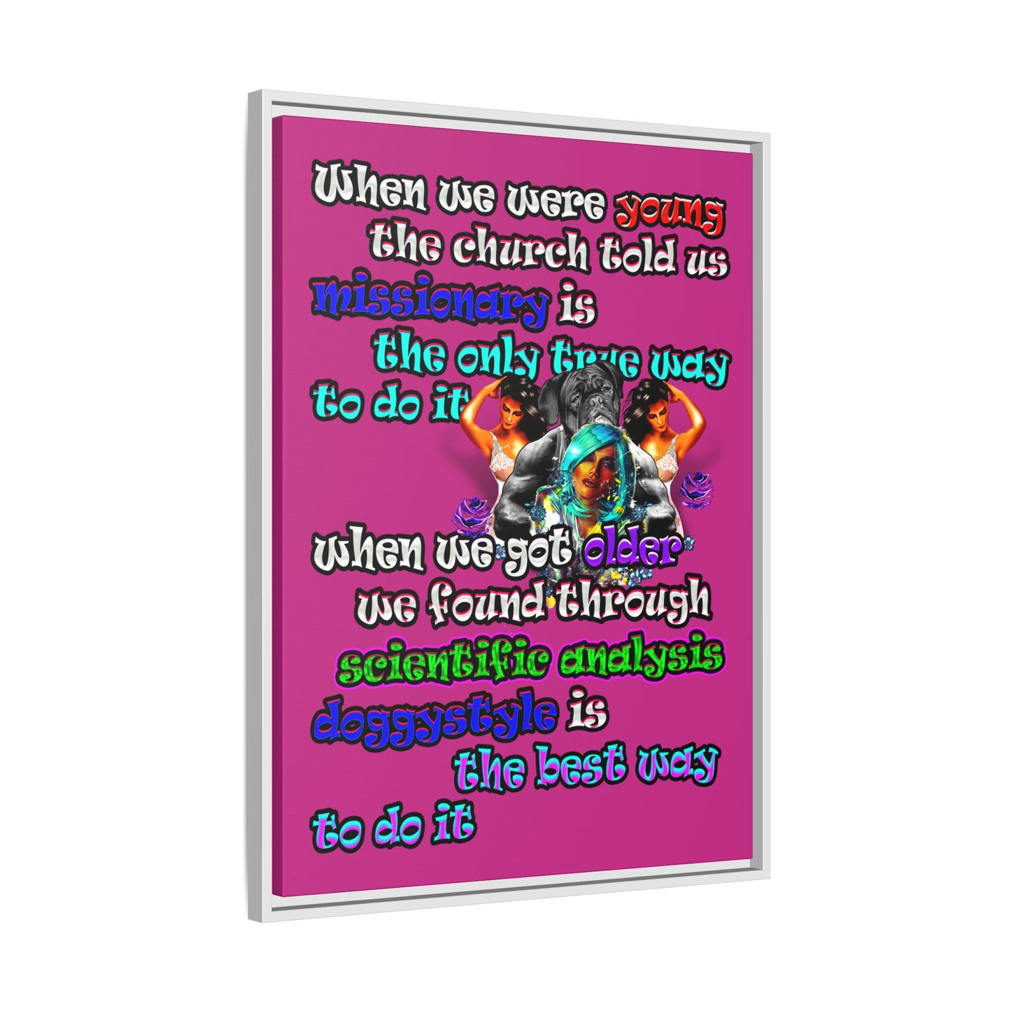 doggystyle - framed canvas art (pink)