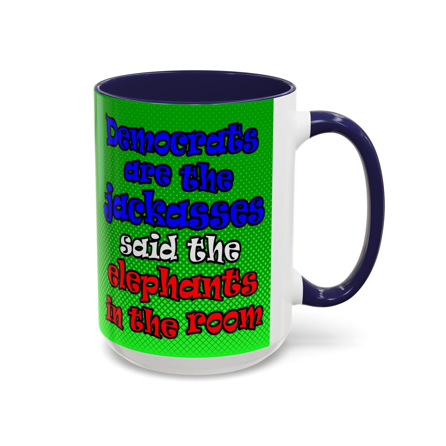 donkeys and elephants - Accent Mug (logo green)