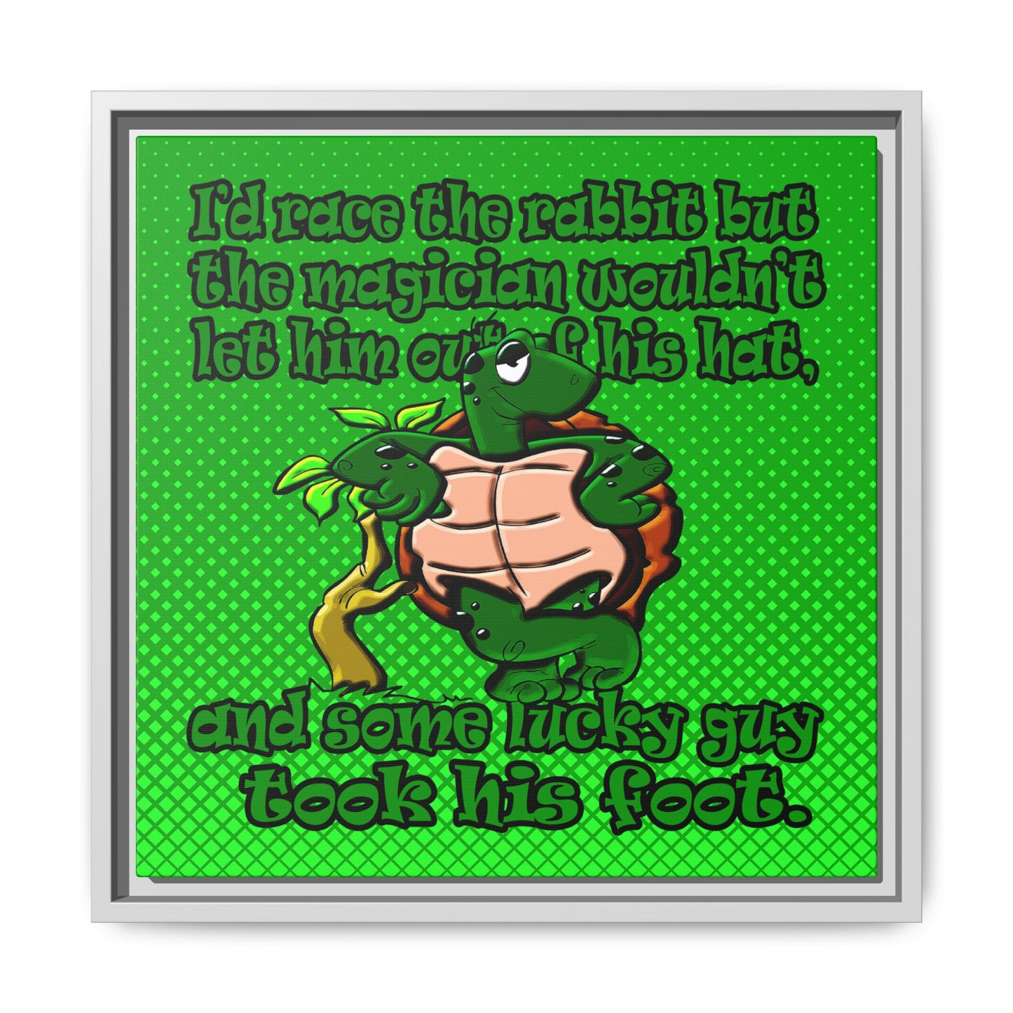 turtle race - framed canvas art (logo green)