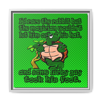 turtle race - framed canvas art (logo green)