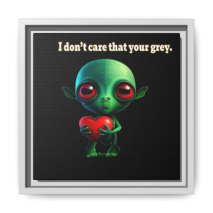 I don't care that your grey - framed canvas art (black)
