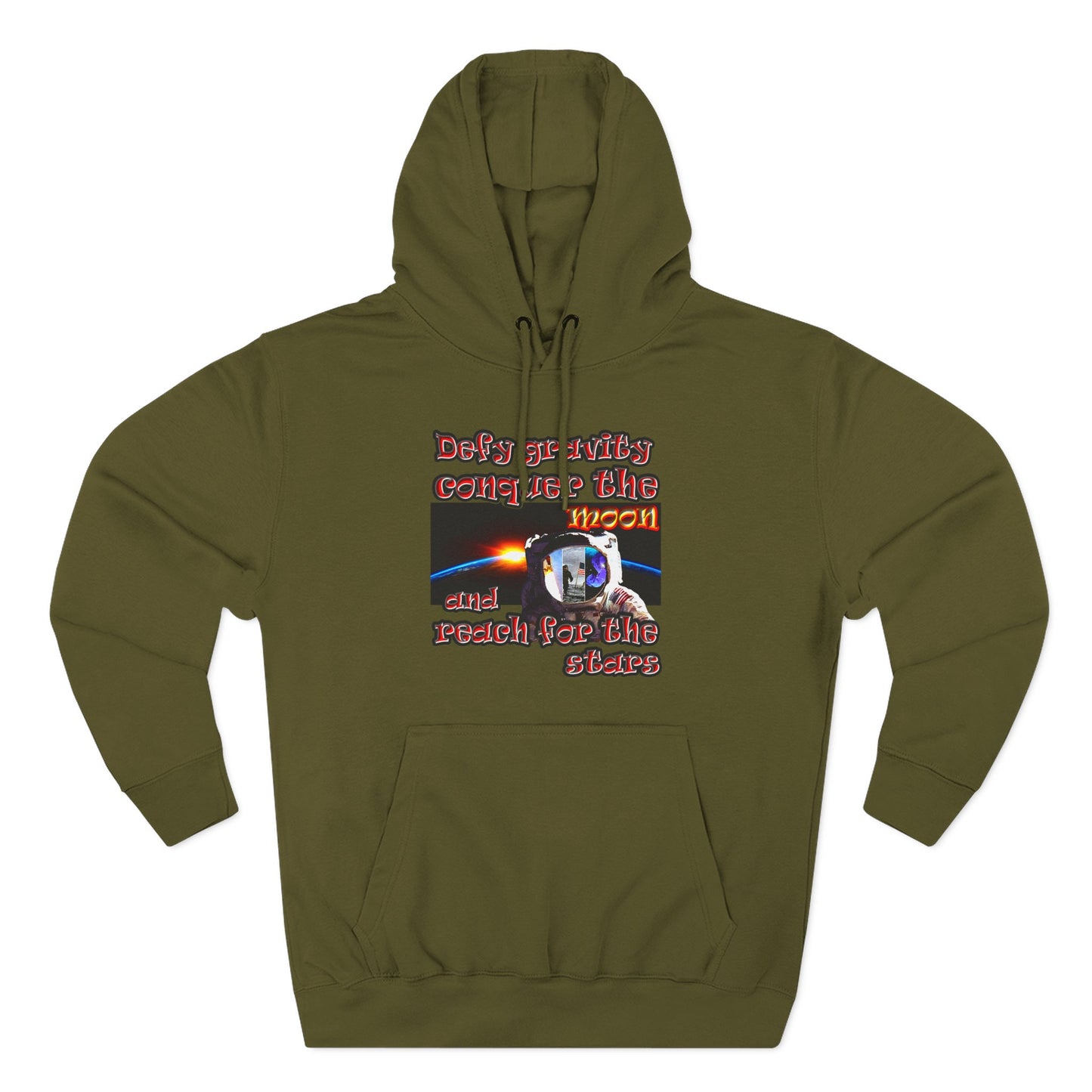 defy conquer reach - Three-Panel Fleece Hoodie