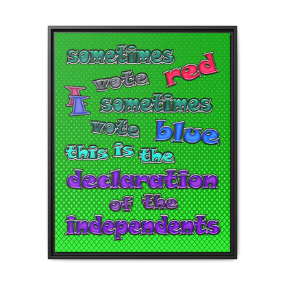 declaration of the independents - framed canvas art (logo green)