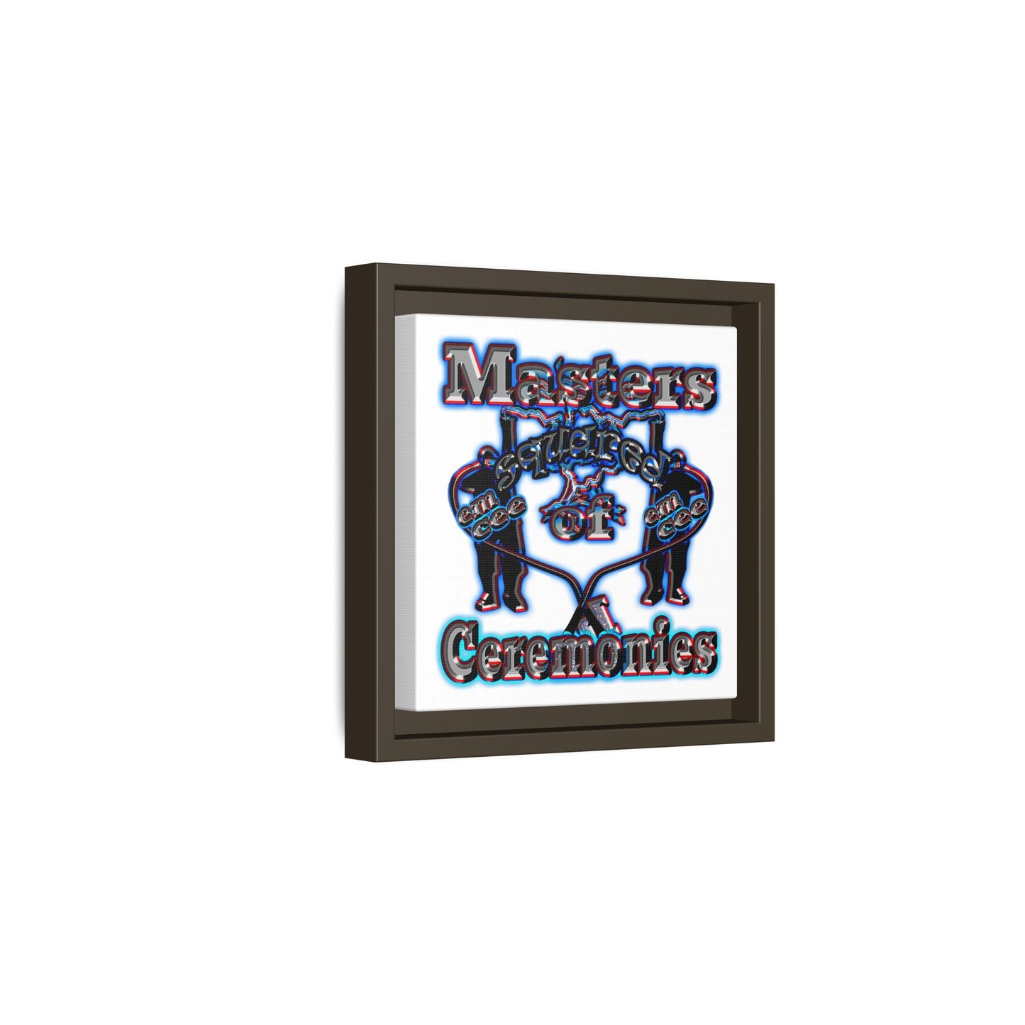 em cee squared - framed canvas art (white)