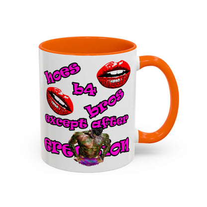 hoes b4 bros - Accent Mug (white)