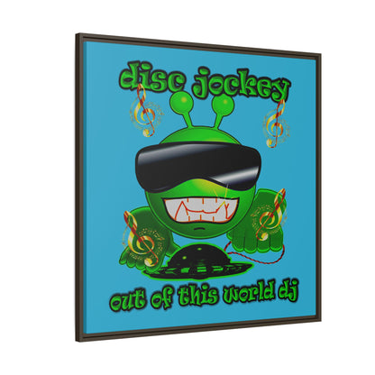 disc jockey - framed canvas art (turquoise)