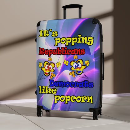 popping like popcorn - Suitcase (grey-pink wave)