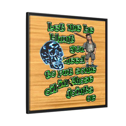 og - framed canvas art (butterscotch wood finish)