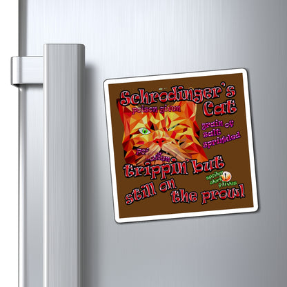 schrodinger's cat - Magnets - (brown)