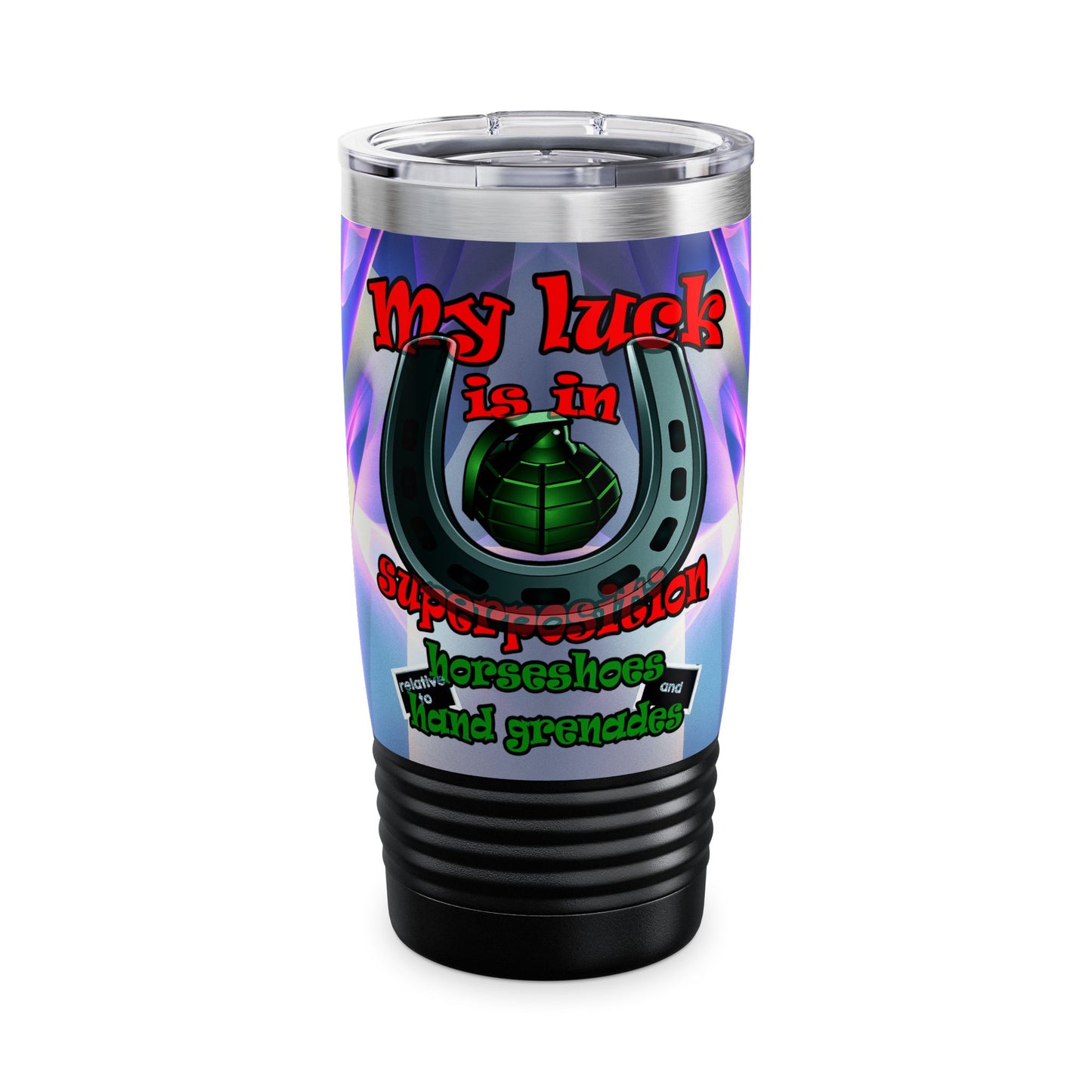 my luck - Ringneck Tumbler, 20oz (grey-pink wave)