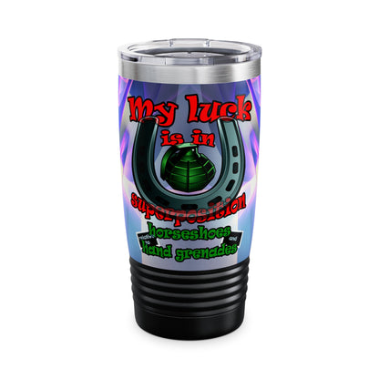 my luck - Ringneck Tumbler, 20oz (grey-pink wave)