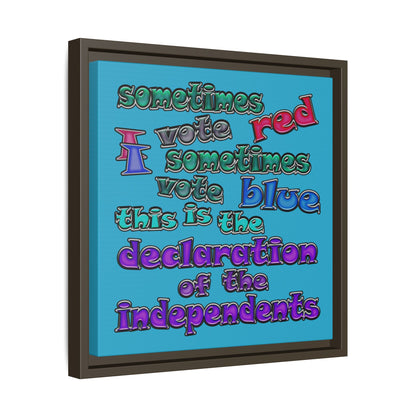 declaration of the independents - framed canvas art (turquoise)