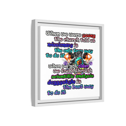 doggystyle - framed canvas art (white)
