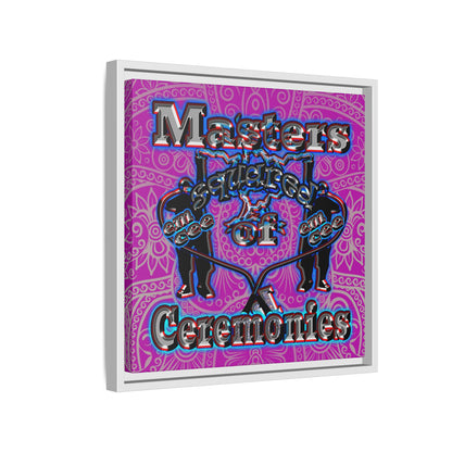 em cee squared - framed canvas art (pink swirl)