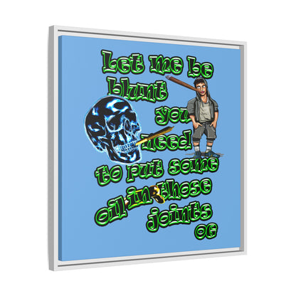 og - framed canvas art (light blue)