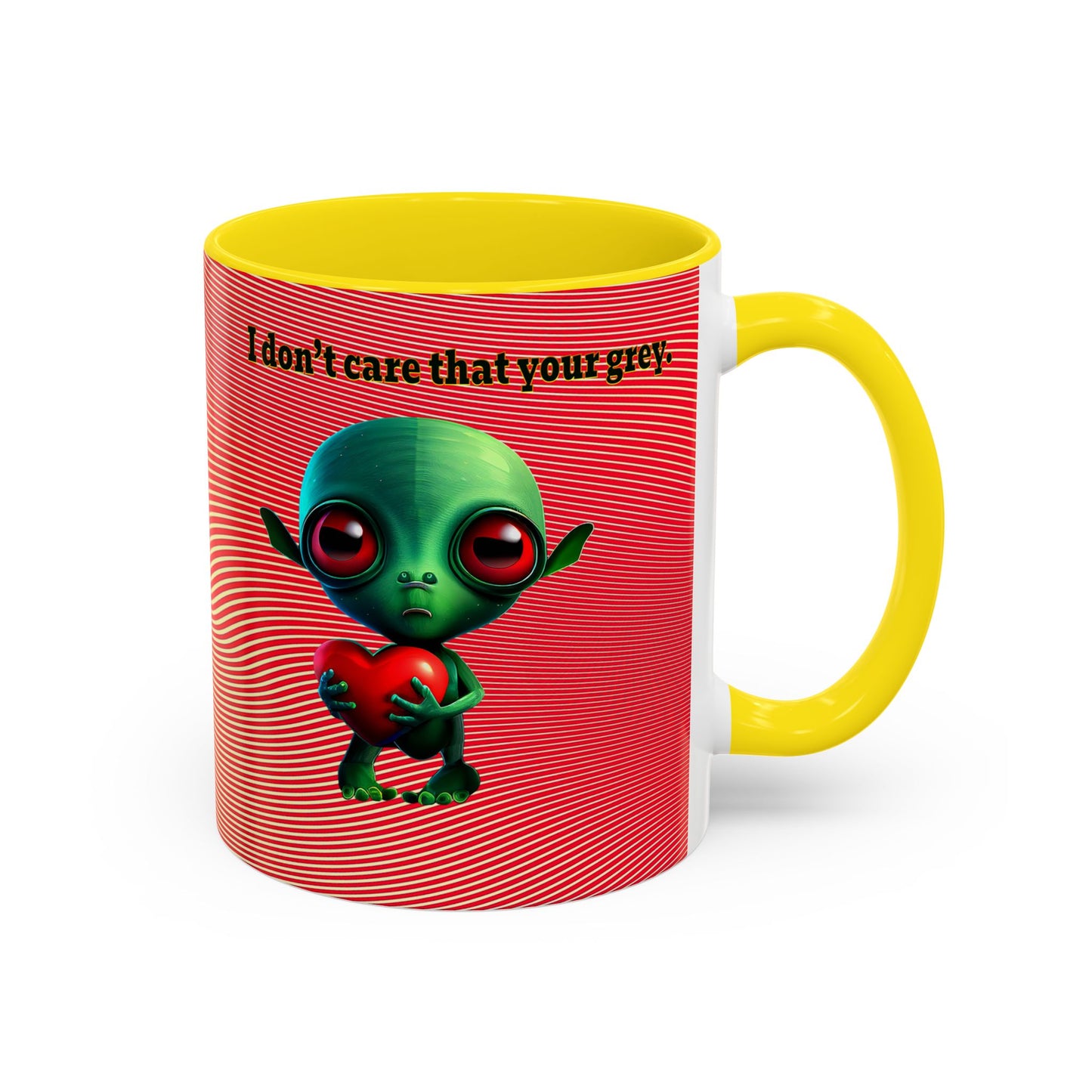 I don't care that your grey - Accent Mug (yellow-orange wave)