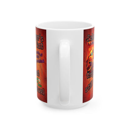 schrodinger's cat - White Mug (burnt orange)