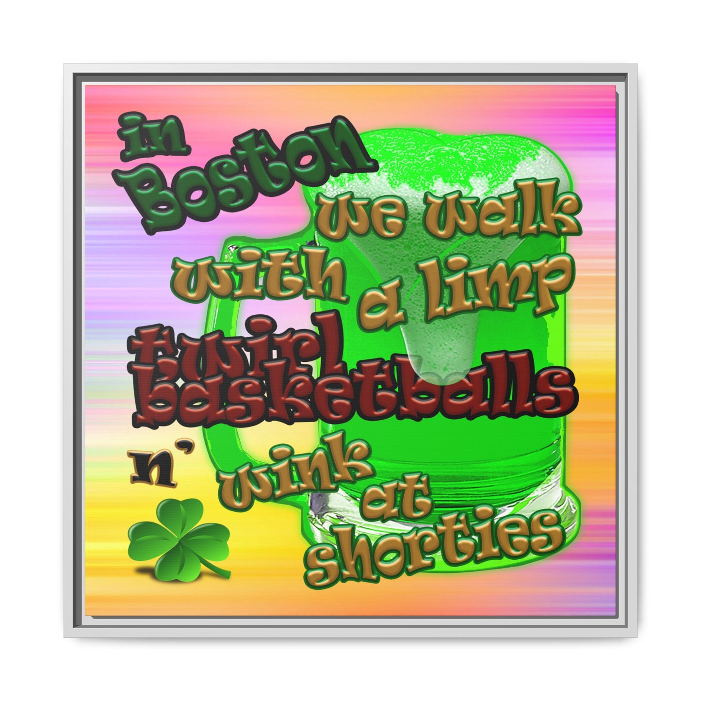 celtics logo - framed canvas art (color blur)