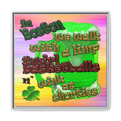 celtics logo - framed canvas art (color blur)