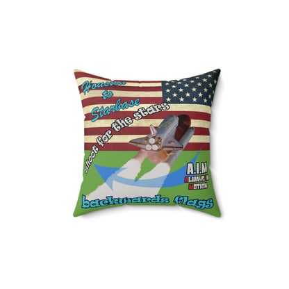 shoot for the stars - Faux Suede Square Pillow - (green)