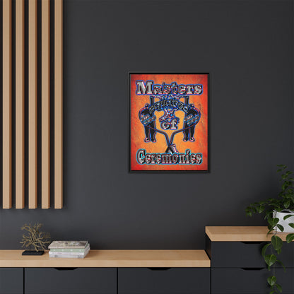 em cee squared - framed canvas art (burnt orange)