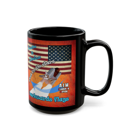 shoot for the stars - Black Mug (burnt orange)
